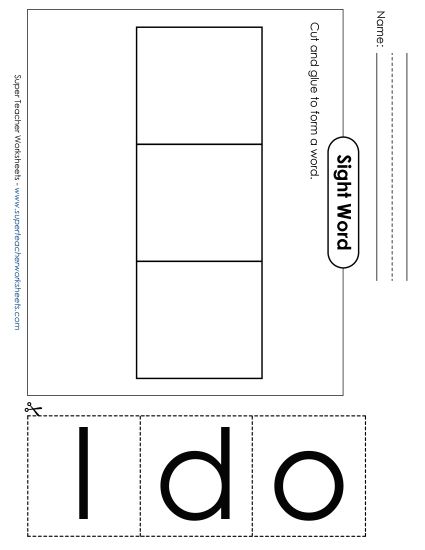 Large Cut-and-Glue: Old (Printable PDF Worksheet)