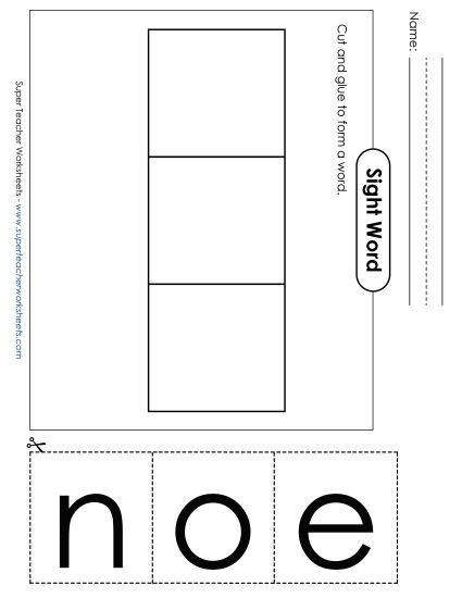 Large Cut-and-Glue: One (Printable PDF Worksheet)