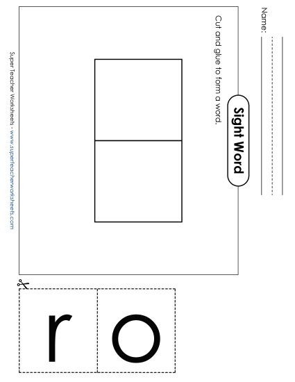 Large Cut-and-Glue: Or (Printable PDF Worksheet)