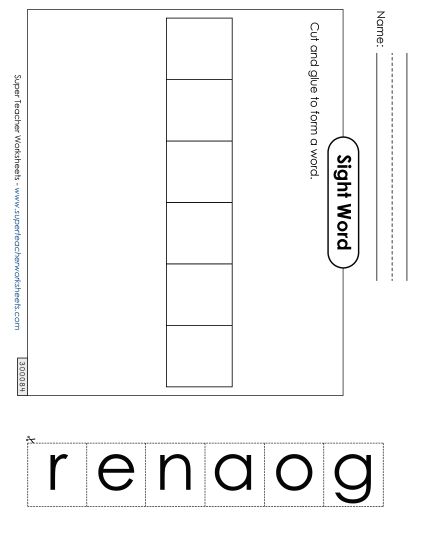 Large Cut-and-Glue: Orange (Printable PDF Worksheet)