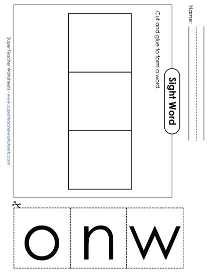 Large Cut-and-Glue: Own (Printable PDF Worksheet)