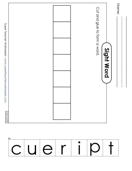 Large Cut-and-Glue: Picture (Printable PDF Worksheet)