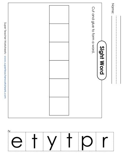 Large Cut-and-Glue: Pretty (Printable PDF Worksheet)