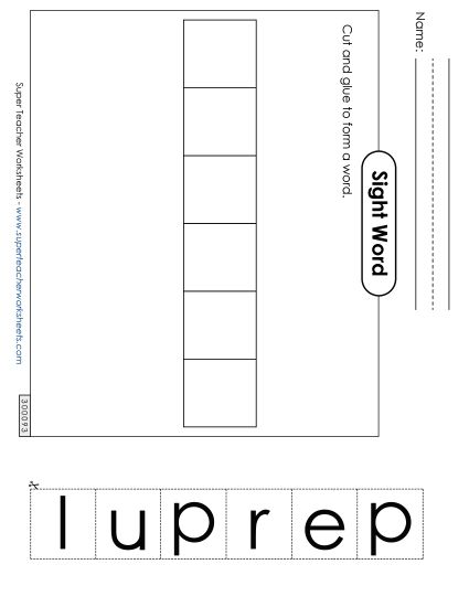 Large Cut-and-Glue: Purple (Printable PDF Worksheet)