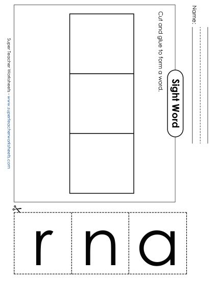 Large Cut-and-Glue: Ran (Printable PDF Worksheet)