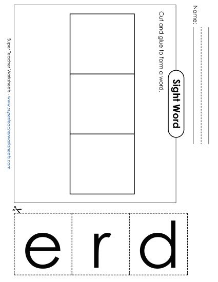 Large Cut-and-Glue: Red (Printable PDF Worksheet)