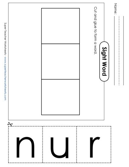 Large Cut-and-Glue: Run (Printable PDF Worksheet)