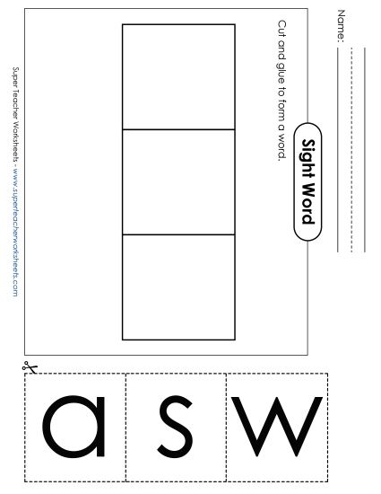 Large Cut-and-Glue: Saw (Printable PDF Worksheet)