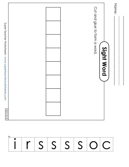 Large Cut-and-Glue: Scissors (Printable PDF Worksheet)