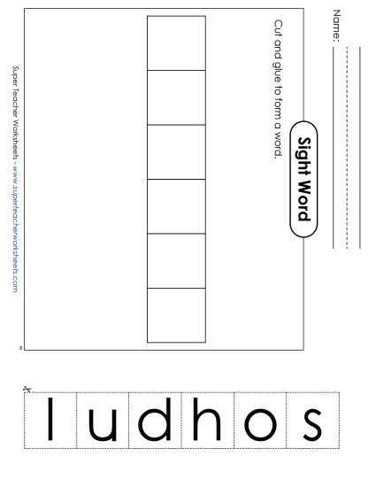 Large Cut-and-Glue: Should (Printable PDF Worksheet)