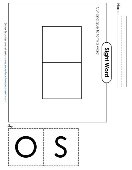 Large Cut-and-Glue: So (Printable PDF Worksheet)