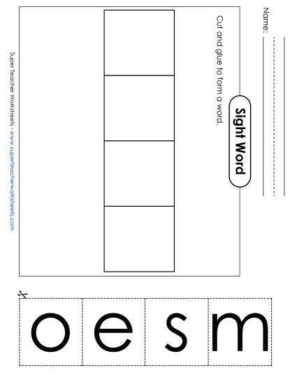 Large Cut-and-Glue: Some (Printable PDF Worksheet)