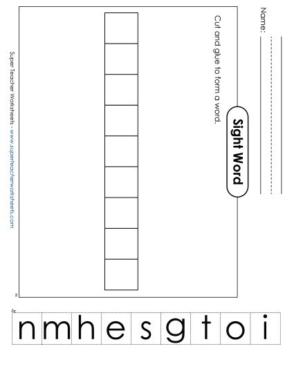 Large Cut-and-Glue: Something (Printable PDF Worksheet)