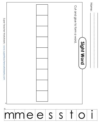 Large Cut-and-Glue: Sometimes (Printable PDF Worksheet)