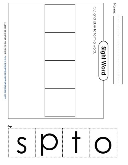 Large Cut-and-Glue: Stop (Printable PDF Worksheet)