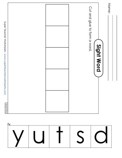 Large Cut-and-Glue: Study (Printable PDF Worksheet)
