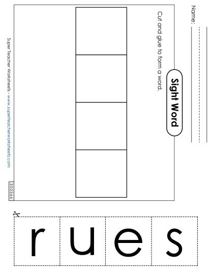 Large Cut-and-Glue: Sure (Printable PDF Worksheet)