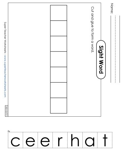 Large Cut-and-Glue: Teacher (Printable PDF Worksheet)