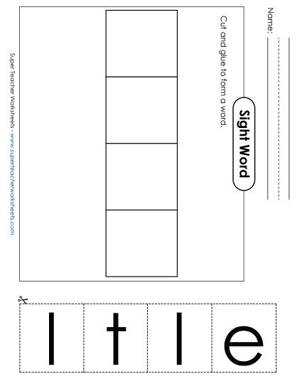 Large Cut-and-Glue: Tell (Printable PDF Worksheet)