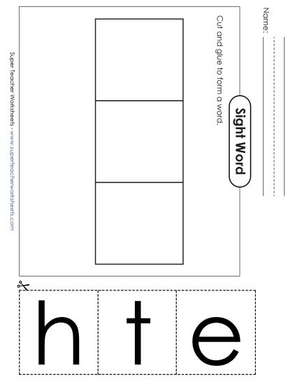 Large Cut-and-Glue: The (Printable PDF Worksheet)