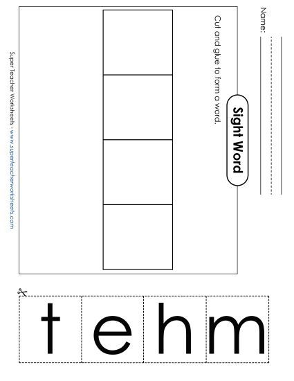 Large Cut-and-Glue: Them (Printable PDF Worksheet)