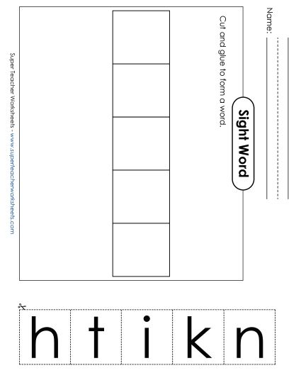 Large Cut-and-Glue: Think (Printable PDF Worksheet)