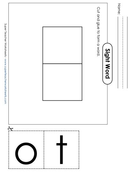 Large Cut-and-Glue: To (Printable PDF Worksheet)