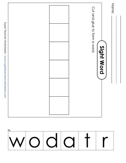 Large Cut-and-Glue: Toward (Printable PDF Worksheet)