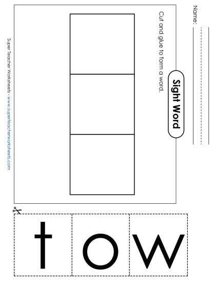 Large Cut-and-Glue: Two (Printable PDF Worksheet)