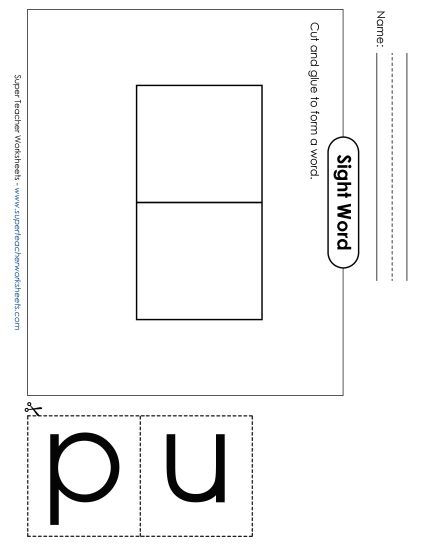 Large Cut-and-Glue: Up (Printable PDF Worksheet)