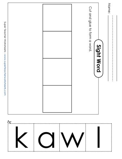 Large Cut-and-Glue: Walk (Printable PDF Worksheet)
