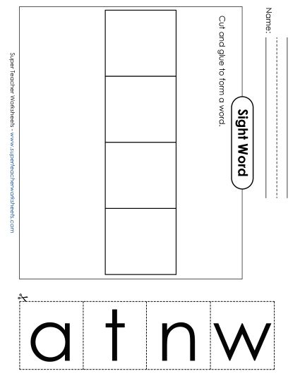 Large Cut-and-Glue: Want (Printable PDF Worksheet)