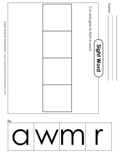 Large Cut-and-Glue: Warm (Printable PDF Worksheet)