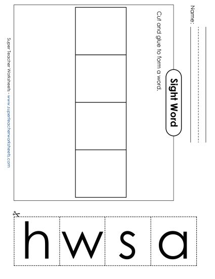 Large Cut-and-Glue: Wash (Printable PDF Worksheet)