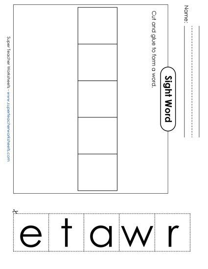 Large Cut-and-Glue: Water (Printable PDF Worksheet)