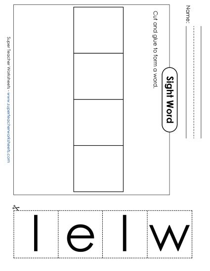 Large Cut-and-Glue: Well (Printable PDF Worksheet)