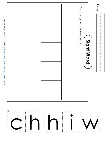 Large Cut-and-Glue: Which (Printable PDF Worksheet)