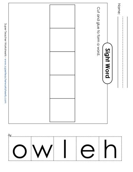 Large Cut-and-Glue: Whole (Printable PDF Worksheet)