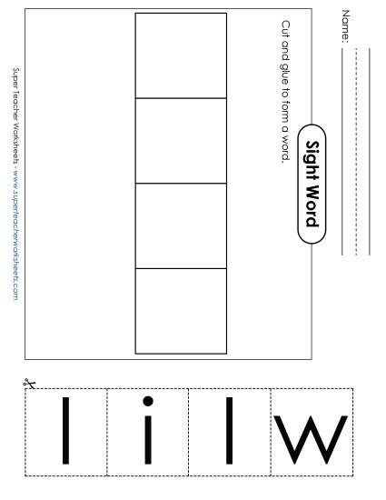 Large Cut-and-Glue: Will (Printable PDF Worksheet)
