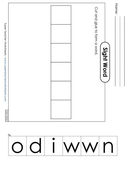 Large Cut-and-Glue: Window (Printable PDF Worksheet)