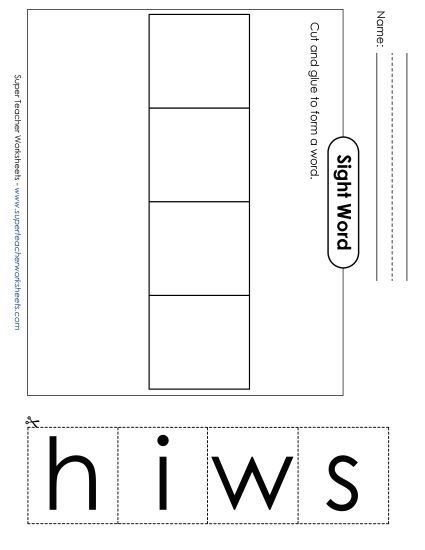 Large Cut-and-Glue: Wish (Printable PDF Worksheet)