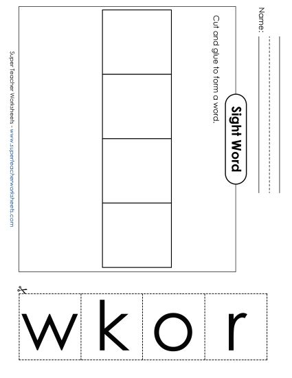 Large Cut-and-Glue: Work (Printable PDF Worksheet)