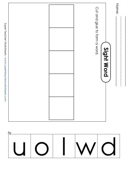 Large Cut-and-Glue: Would (Printable PDF Worksheet)