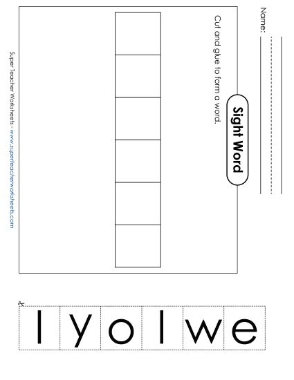 Large Cut-and-Glue: Yellow (Printable PDF Worksheet)