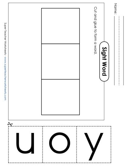 Large Cut-and-Glue: You (Printable PDF Worksheet)
