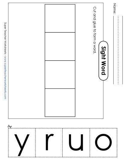 Large Cut-and-Glue: Your (Printable PDF Worksheet)