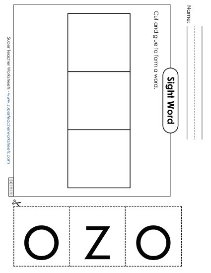 Large Cut-and-Glue: Zoo (Printable PDF Worksheet)