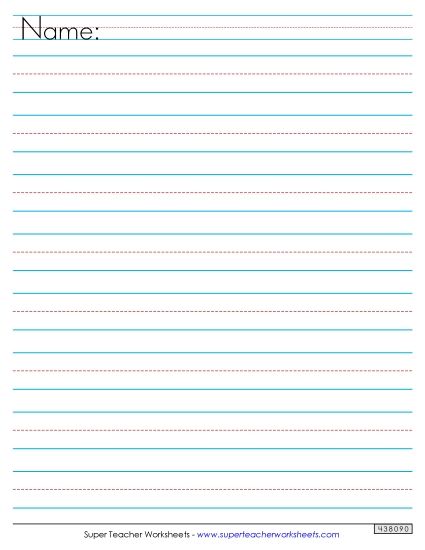Paper - Large Dotted Lines (Printing Practice) (Printable PDF Worksheet)