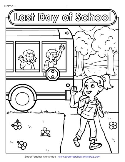 Advanced Pictures (For Older Students) - Last Day of School (Printable PDF Worksheet)