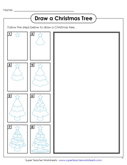 Learn to Draw - Learn to Draw a Christmas Tree (Printable PDF Worksheet)